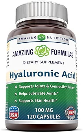 Amazing Formulas Hyaluronic Acid 100 mg 120 Capsules (Non-GMO,Gluten Free) - Support Healthy Connective Tissue and Joints - Promote Youthful Healthy Skin
