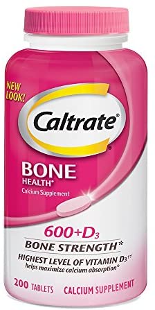 Caltrate 600+D3 (200 Count) Calcium and Vitamin D Supplement Tablet, 600 mg