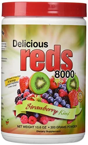 Greens World Delicous Reds 8000 Strawberry-Kiwi Flavor, 10.6 Ounce