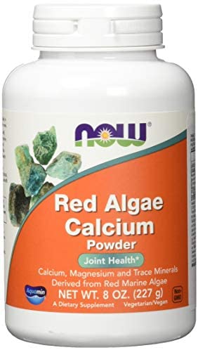 NOW Supplements, Red Algae Calcium Powder with Calcium, Magnesium and Trace Minerals Derived from Red Marine Algae, 8-Ounce