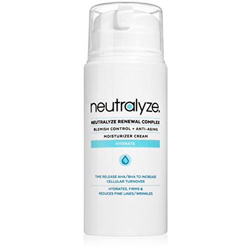 Neutralyze Renewal Complex | Maximum Strength Anti Acne + Anti Aging Moisturizer Cream With Time-Released 2% Salicylic Acid + 1% Mandelic Acid + Nitrogen Boost Skincare Technology (3.4 oz)