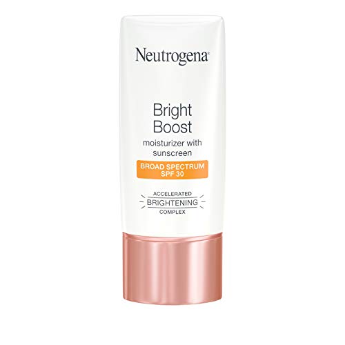 Neutrogena Bright Boost Facial Moisturizer with Broad Spectrum UVA/UVB SPF 30 Sunscreen, Brightening Oil-Free Face Moisturizer with Neoglucosamine, Moringa Seed, Vitamin C & E, 1.0 fl. oz