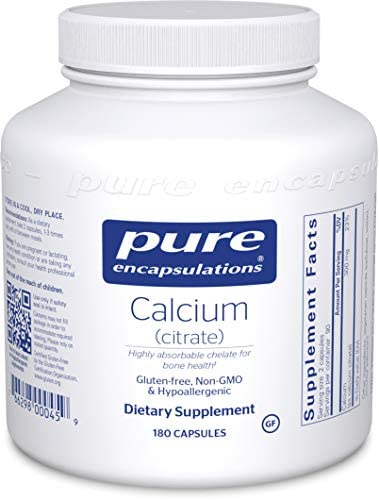 Pure Encapsulations - Calcium (Citrate) - Hypoallergenic, Highly-Absorbable Calcium Supplement - 180 Capsules