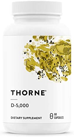 Thorne Research - Vitamin D-5000 - Vitamin D3 Supplement (5,000 IU) for Healthy Bones and Muscles - 60 Capsules