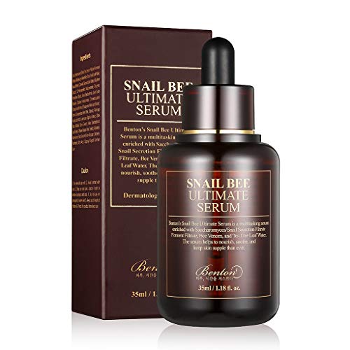 BENTON Snail Bee Ultimate Serum 35ml (1.18 fl.oz.) - Snail Secretion Filtrate, Bee Venom, Tea Tree Leaf Water Contained Skin Nourishing & Soothing Facial Serum for Damaged, Acne-Prone Skin